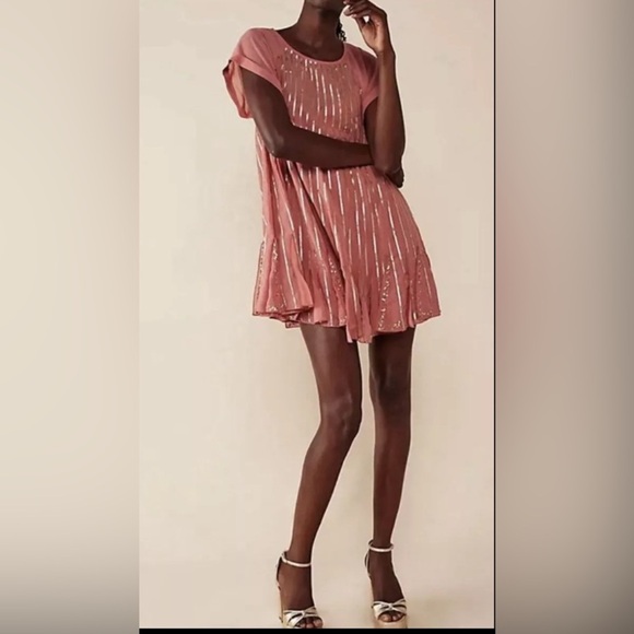 Free People Pink Mini Dress - Picture 1 of 9